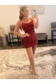 Sleeveless Burgundy Sheath Spaghetti Straps Prom Dress / Evening Gown Lincoln