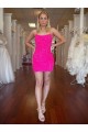 Sleeveless Fuchsia Sheath Spaghetti Straps Prom Dress Lincoln
