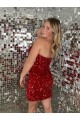 Sleeveless Burgundy Sheath Sweetheart Evening Dresses Lincoln