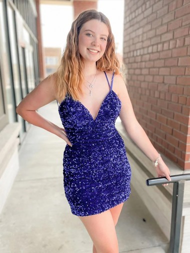 Sleeveless Shown Color Sheath V-Neck Cocktail Dress / Prom Dress Lincoln