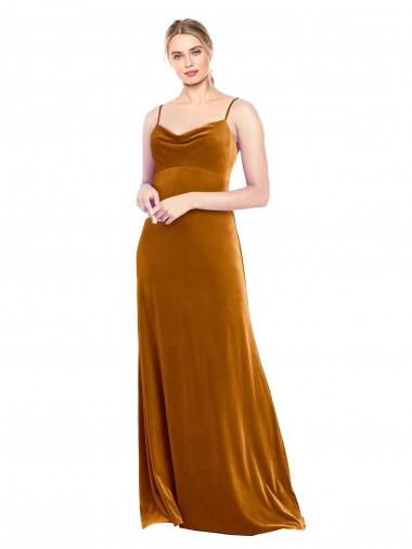 Sleeveless Gold A-Line Spaghetti Straps Prom Dress / Bridesmaid Dress Lincoln