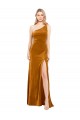 Sleeveless Gold A-Line One Shoulder Formal Evening Gown / Prom Dress / Bridesmaid Dress Lincoln
