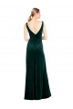 Sleeveless Dark Green V-Back A-Line V-Neck Black Tie Evening Dress / Prom Dress / Bridesmaid Dress Lincoln