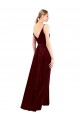 Sleeveless Burgundy V-Back A-Line V-Neck Bridesmaid Dress / Evening Dress Lincoln