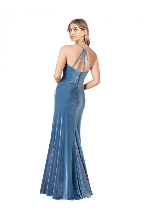 Sleeveless Black Criss Cross Back Sheath Spaghetti Straps Formal Evening Gown / Prom Dress / Bridesmaid Dress Lincoln