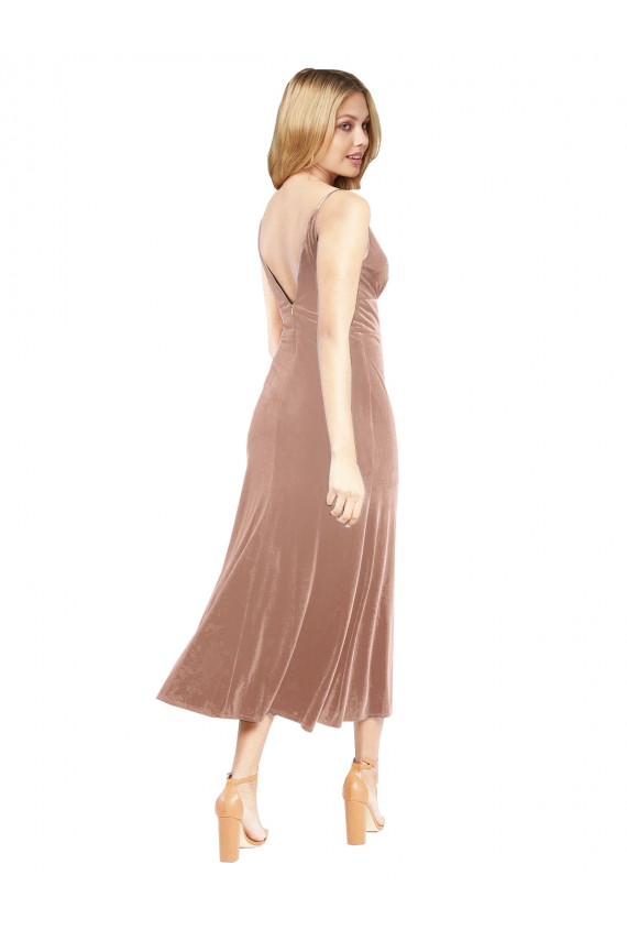 Sleeveless Pink V-Back A-Line V-Neck Prom Dress / Bridesmaid Dress Lincoln