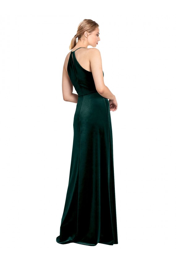 Sleeveless Dark Green Keyhole Back A-Line Spaghetti Straps Prom Dress / Bridesmaid Dress Lincoln
