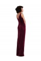 Sleeveless Burgundy Sheath V-Neck Semi Formal Evening Dress / Prom Dress / Bridesmaid Dress Lincoln