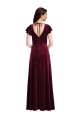 Flutter Sleeves Burgundy A-Line V-Neck Semi Formal Evening Dress / Prom Dress / Bridesmaid Dress Lincoln