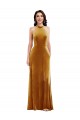 Sleeveless Gold Keyhole Back Trumpet Halter Neck Semi Formal Evening Dress / Prom Dress / Bridesmaid Dress Lincoln