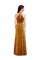 Sleeveless Gold Keyhole Back Trumpet Halter Neck Semi Formal Evening Dress / Prom Dress / Bridesmaid Dress Lincoln
