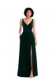 Sleeveless Dark Green V-Back A-Line V-Neck Bridesmaid Dress / Evening Dress Lincoln