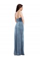 Sleeveless Dusty Blue Low Back Trumpet Spaghetti Straps Formal Evening Gown / Prom Dress / Bridesmaid Dress Lincoln