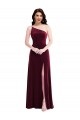 Sleeveless Burgundy Trumpet One Shoulder Black Tie Evening Dress / Prom Dress / Bridesmaid Dress Lincoln