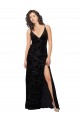 Sleeveless Black Open Back Sheath V-Neck Bridesmaid Dress Lincoln