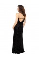 Sleeveless Black Open Back Sheath V-Neck Bridesmaid Dress Lincoln