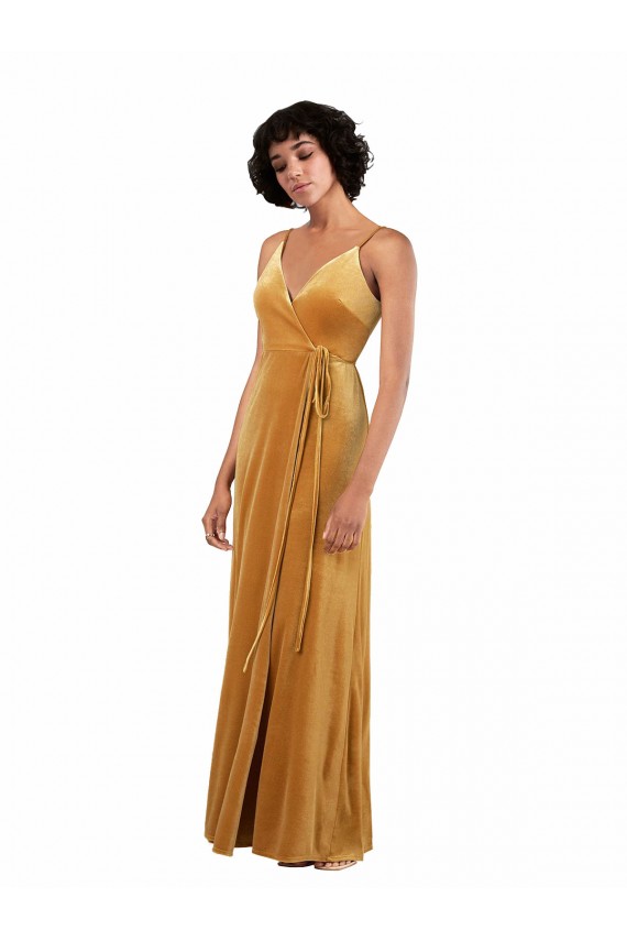 Sleeveless Gold V-Back Column V-Neck Black Tie Evening Gown / Prom Dress / Bridesmaid Dress Lincoln