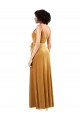 Sleeveless Gold V-Back Column V-Neck Black Tie Evening Gown / Prom Dress / Bridesmaid Dress Lincoln