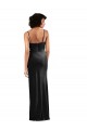 Sleeveless Black Low Back Column Cowl Neck Black Tie Evening Gown / Prom Dress / Bridesmaid Dress Lincoln