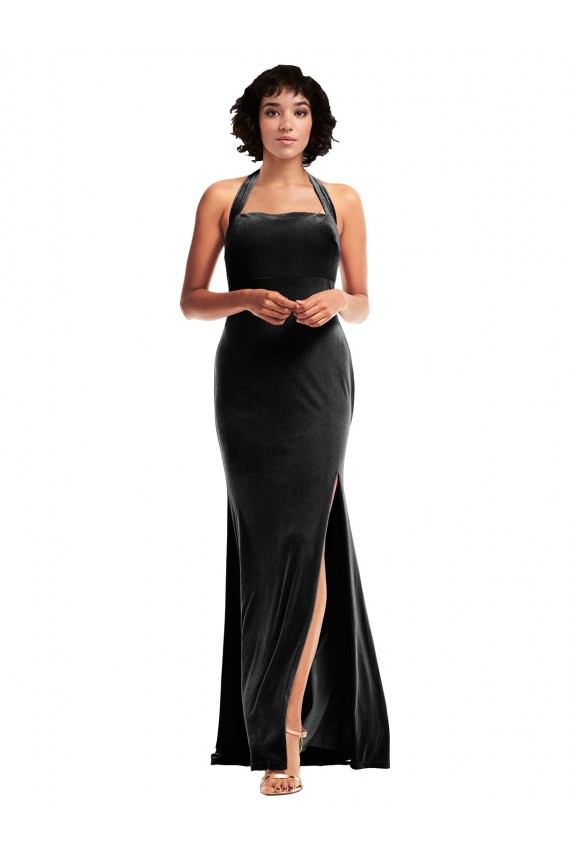 Sleeveless Black Low Back Mermaid Halter Neck Formal Evening Gown / Prom Dress / Bridesmaid Dress Lincoln