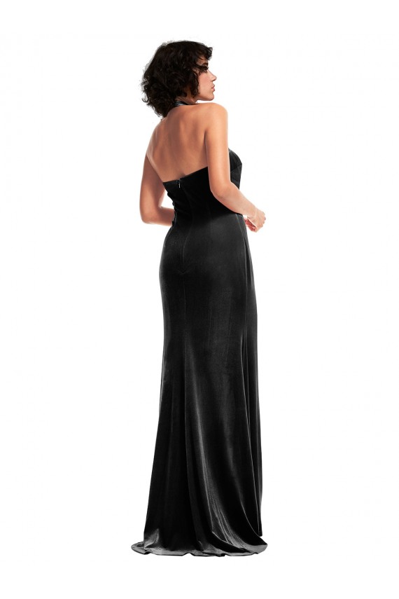 Sleeveless Black Low Back Mermaid Halter Neck Formal Evening Gown / Prom Dress / Bridesmaid Dress Lincoln