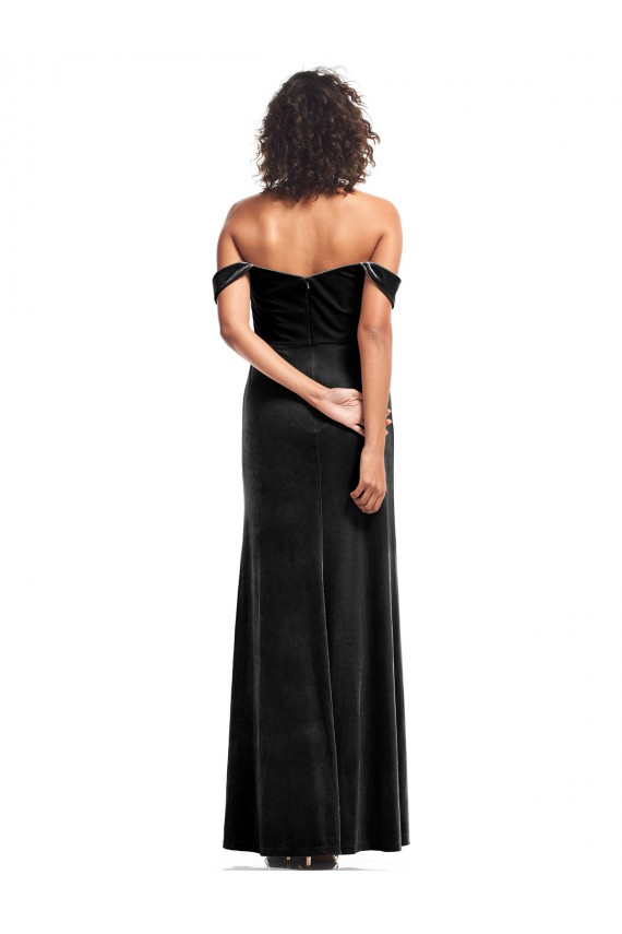 Sleeveless Black A-Line Off the Shoulder Formal Evening Gown / Prom Dress / Bridesmaid Dress Lincoln