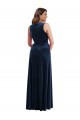 Sleeveless Dark Navy Sheath V-Neck Formal Plus Size Evening Gown / Prom Dress / Bridesmaid Dress Lincoln