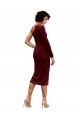 Long Sleeves Burgundy A-Line One Shoulder Black Tie Prom Dress / Bridesmaid Dress Lincoln