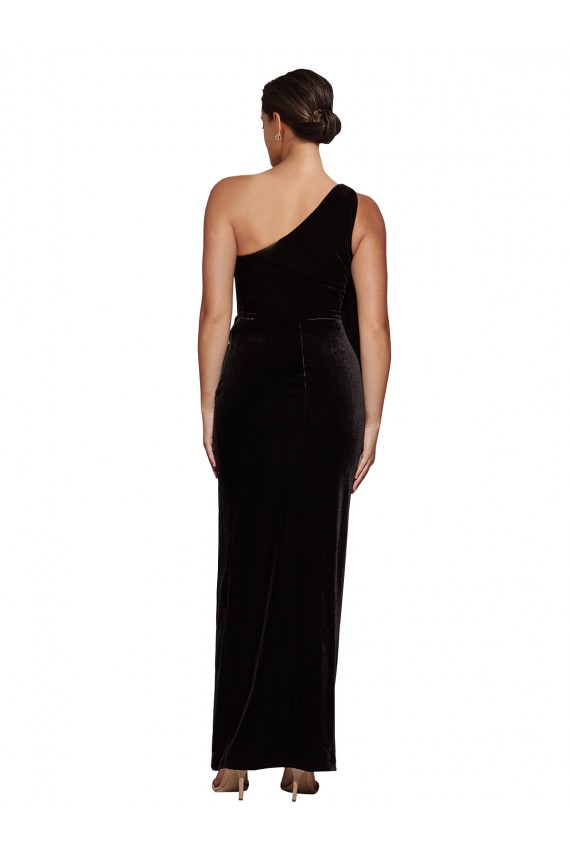 Sleeveless Black Sheath One Shoulder Formal Evening Gown / Prom Dress / Bridesmaid Dress Lincoln