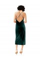 Sleeveless Dark Green Criss Cross Open Back Sheath Spaghetti Straps Formal Dress / Bridesmaid Dress Lincoln